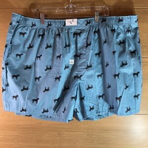 Saddlebred Men’s 3XL Boxers Blue with Black Lab Dog Print New With Tag